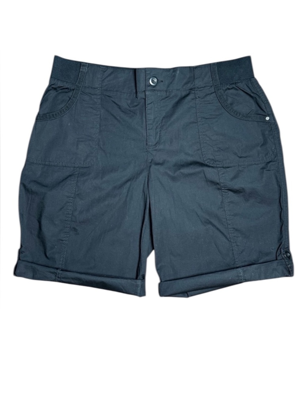Style & Co. Women’s Black Mid-Rise Stretch Waistband Bermuda Shorts Size 16